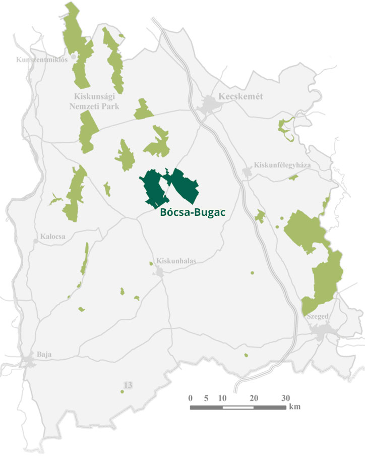 Bugac térkép